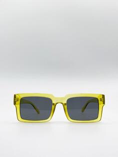 Солнцезащитные очки в квадратной матовой хрустальной оправе SVNX, желтый