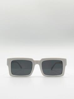 Солнцезащитные очки в квадратной матовой хрустальной оправе SVNX, белый
