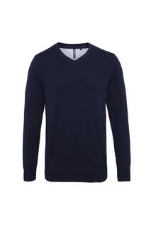 Хлопковый свитер с V-образным вырезом Asquith &amp; Fox, темно-синий