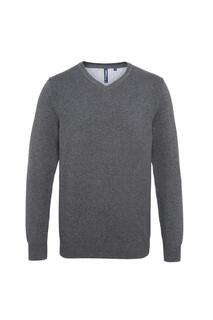 Хлопковый свитер с V-образным вырезом Asquith &amp; Fox, серый