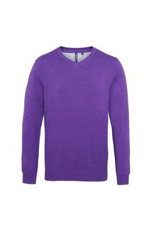 Хлопковый свитер с V-образным вырезом Asquith &amp; Fox, фиолетовый