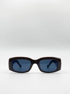 Солнцезащитные очки в массивной прямоугольной оправе SVNX, коричневый
