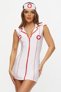 Больничная красотка-медсестра в наряде Ann Summers, белый