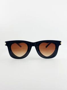 Солнцезащитные очки в прямоугольной оправе с линзами в форме сердечек SVNX, черный