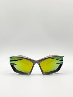 Солнцезащитные очки в пластиковой оправе Racer (цвет: Мульти) SVNX, серебро