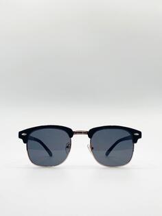 Солнцезащитные очки в полуоправе Wayfarer SVNX, черный