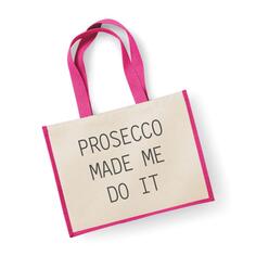 Большая джутовая сумка Prosecco Made Me Do It Pink 60 SECOND MAKEOVER, розовый