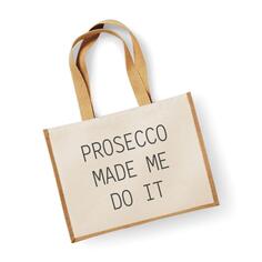 Большая джутовая сумка Prosecco заставила меня сделать это естественно 60 SECOND MAKEOVER, бежевый