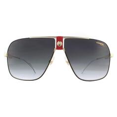 Солнцезащитные очки-авиаторы золотисто-красные темно-серые с градиентом Carrera, золото