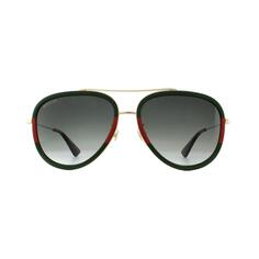 Солнцезащитные очки-авиаторы с градиентом золотистого, зеленого, красного, зеленого цвета Gucci, золото