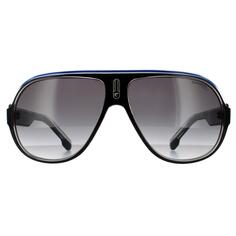 Солнцезащитные очки-авиаторы с черными кристаллами, белыми, синими, темно-серыми с градиентом Carrera, черный