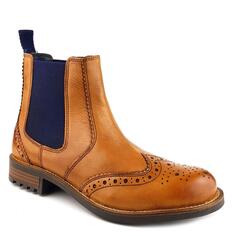 Кожаные ботинки челси с эффектом броги Fulham Frank James, коричневый