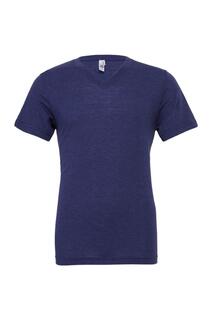 Холщовая футболка Triblend с V-образным вырезом и короткими рукавами Bella + Canvas, темно-синий