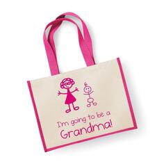 Большая розовая джутовая сумка «Я собираюсь стать бабушкой» 60 SECOND MAKEOVER, розовый