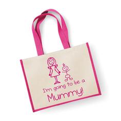 Большая розовая джутовая сумка «Я собираюсь стать мамой» 60 SECOND MAKEOVER, розовый