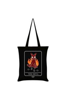 Большая сумка «Дьявол Таро» Spooky Cat, черный