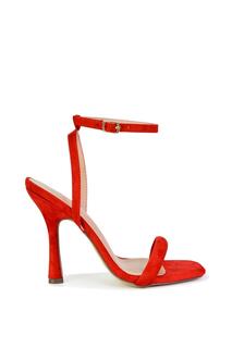 Туфли «Грета» с квадратным носком и едва заметными высокими каблуками на шпильке с ремешками XY London, красный