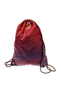 Официальная спортивная сумка West Ham FC Fade Football Crest со шнурком для спортзала West Ham United FC, красный
