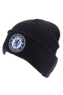 Официальная вязаная шапка с отворотом Chelsea FC, темно-синий