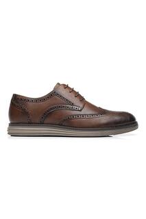 Кожаные деловые туфли на шнуровке в стиле смарт-офис TOP STAKA SHOES, коричневый