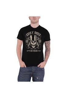 Цилиндр, футболка с черепом и пистолетами в Лас-Вегасе Guns N Roses, черный