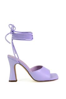 Туфли на высоком каблуке «Флора» на шнуровке с квадратным носком XY London, фиолетовый