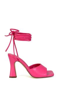 Туфли на высоком каблуке «Флора» на шнуровке с квадратным носком XY London, розовый
