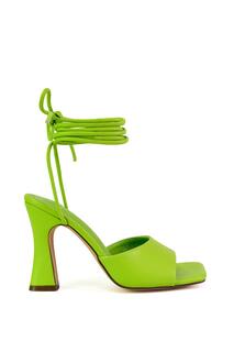 Туфли на высоком каблуке «Флора» на шнуровке с квадратным носком XY London, зеленый