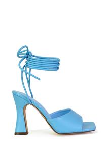 Туфли на высоком каблуке «Флора» на шнуровке с квадратным носком XY London, синий