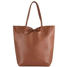 Большая сумка-шоппер из шагреневой кожи цвета Camel Sostter, коричневый