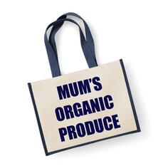 Большая темно-синяя джутовая сумка Органические продукты для мамы 60 SECOND MAKEOVER, синий