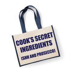 Большая темно-синяя джутовая сумка. Секретные ингредиенты повара (тсс и просекко) 60 SECOND MAKEOVER, синий