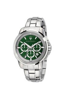 Спортивные аналоговые кварцевые часы Successo из нержавеющей стали — R8873621017 Maserati, зеленый