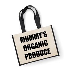 Большая черная джутовая сумка Mummy&apos;s Organic Produce 60 SECOND MAKEOVER, черный