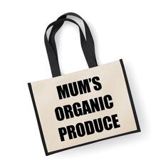 Большая черная джутовая сумка Органические продукты для мамы 60 SECOND MAKEOVER, черный