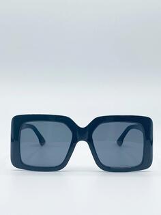 Большие квадратные солнцезащитные очки в пластиковой оправе SVNX, черный