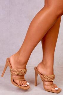 Туфли на высоком каблуке с петлей для пальцев Faye Where&apos;s That From, коричневый