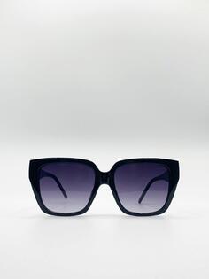 Большие солнцезащитные очки «кошачий глаз» в пластиковой оправе SVNX, черный