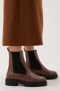 Кожаные массивные ботинки челси Karen Millen, коричневый