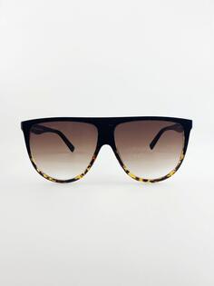 Большие солнцезащитные очки черепахового цвета с линзами омбре SVNX, коричневый