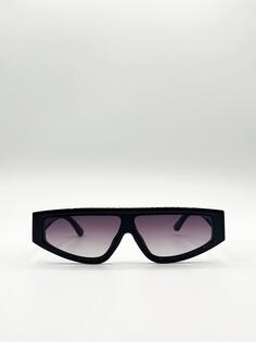 Большие угловые солнцезащитные очки-гонщики SVNX, черный