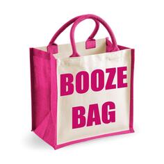 Джутовая сумка среднего размера с принтом Сумка для выпивки 60 SECOND MAKEOVER, розовый