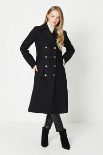 Пальто премиум-класса из итальянской шерсти из смесовой шерсти Oasis, черный