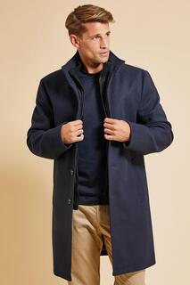 Пальто с воротником-воронкой и ложным слоем &apos;Pipe&apos; Threadbare, синий