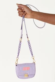 Маленькая фиолетовая сумка через плечо с ремешком-цепочкой и принтом логотипа House of Holland, фиолетовый