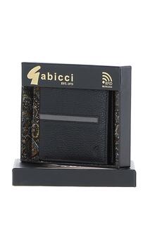 Маленький двойной складной кошелек на 6 карт из натуральной кожи длиной 125 футов GABICCI, черный