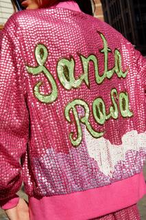 Бомбер с пайетками Santa Rosa Nasty Gal, розовый