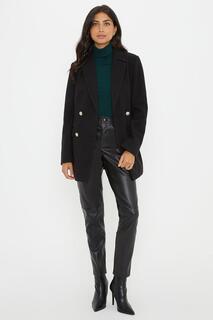 Пальто-пиджак из саржи в стиле милитари Wallis, черный