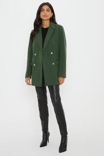 Пальто-пиджак из саржи в стиле милитари Wallis, зеленый