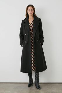 Длинное двубортное пальто оверсайз Debenhams, черный